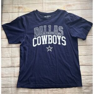 Dallas Cowboys Shirt Adult Large Navy Blue Short Sleeve Classic Fit NFL Football